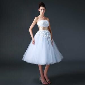 New Size 16 Retro 50s Vintage Style Tea Length Formal Prom Dress